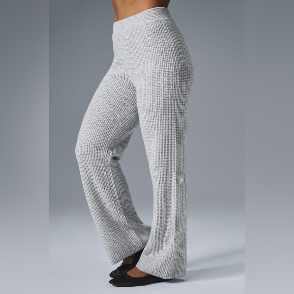ALO Cashmere High-Waist Plush Waffle Pant
